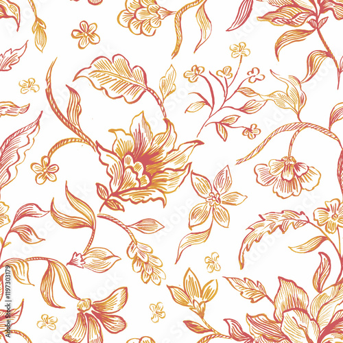 beautiful ombre  seamless ditsy  floral pattern design 