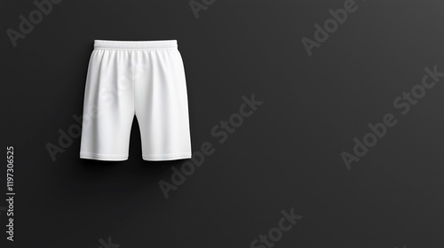 White athletic shorts on black background. photo