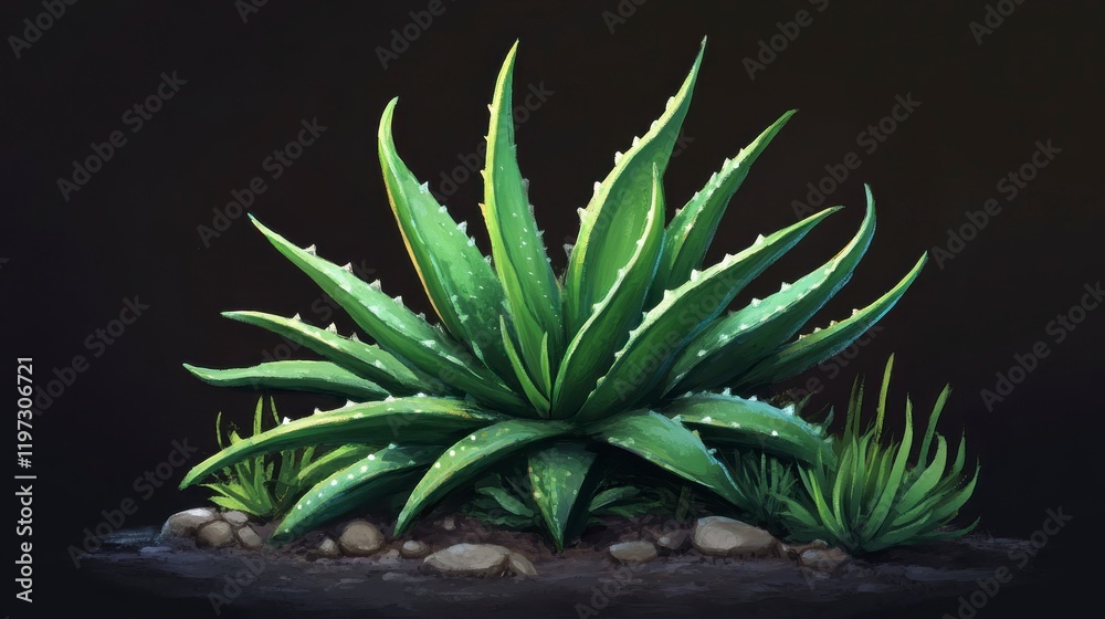 Fototapeta premium Aloe Vera Illustration Object and Icon.