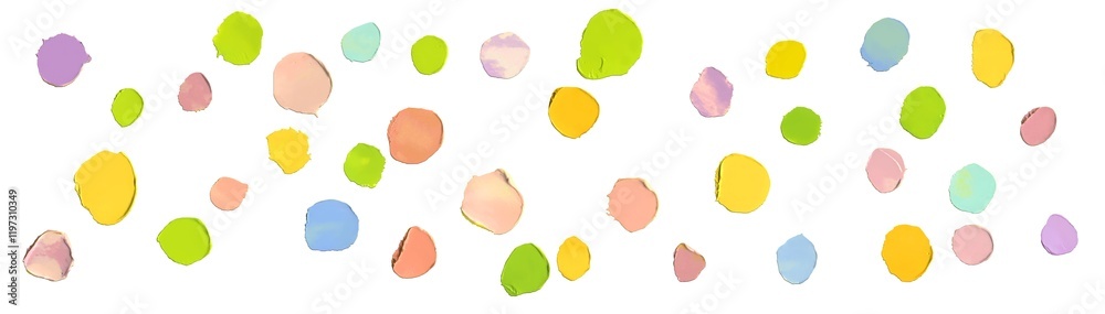 Multicolor polka dot as abstract background of textured strokes oil paint for spotted wallpaper or pattern. Isolated colored dots. Multicolor polka dot as abstract background of textured strokes oil paint for spotted wallpaper or pattern. Isolated colored dots.