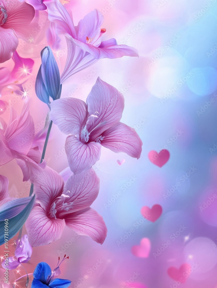 Obraz premium Beautiful romantic background card for valentines, birthdays or mothers day