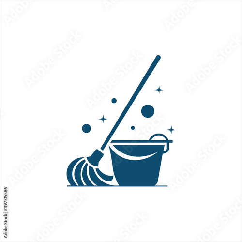 House cleaning brush icon vector