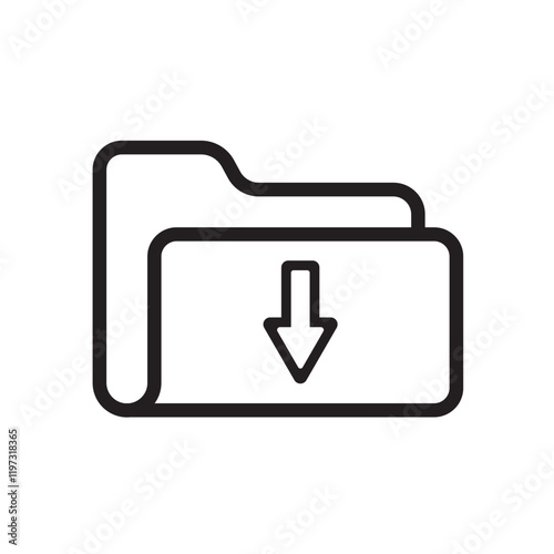 Data transmission icon for digital download folders