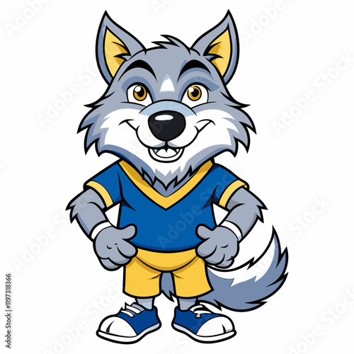 wolf mascot cartoon vector