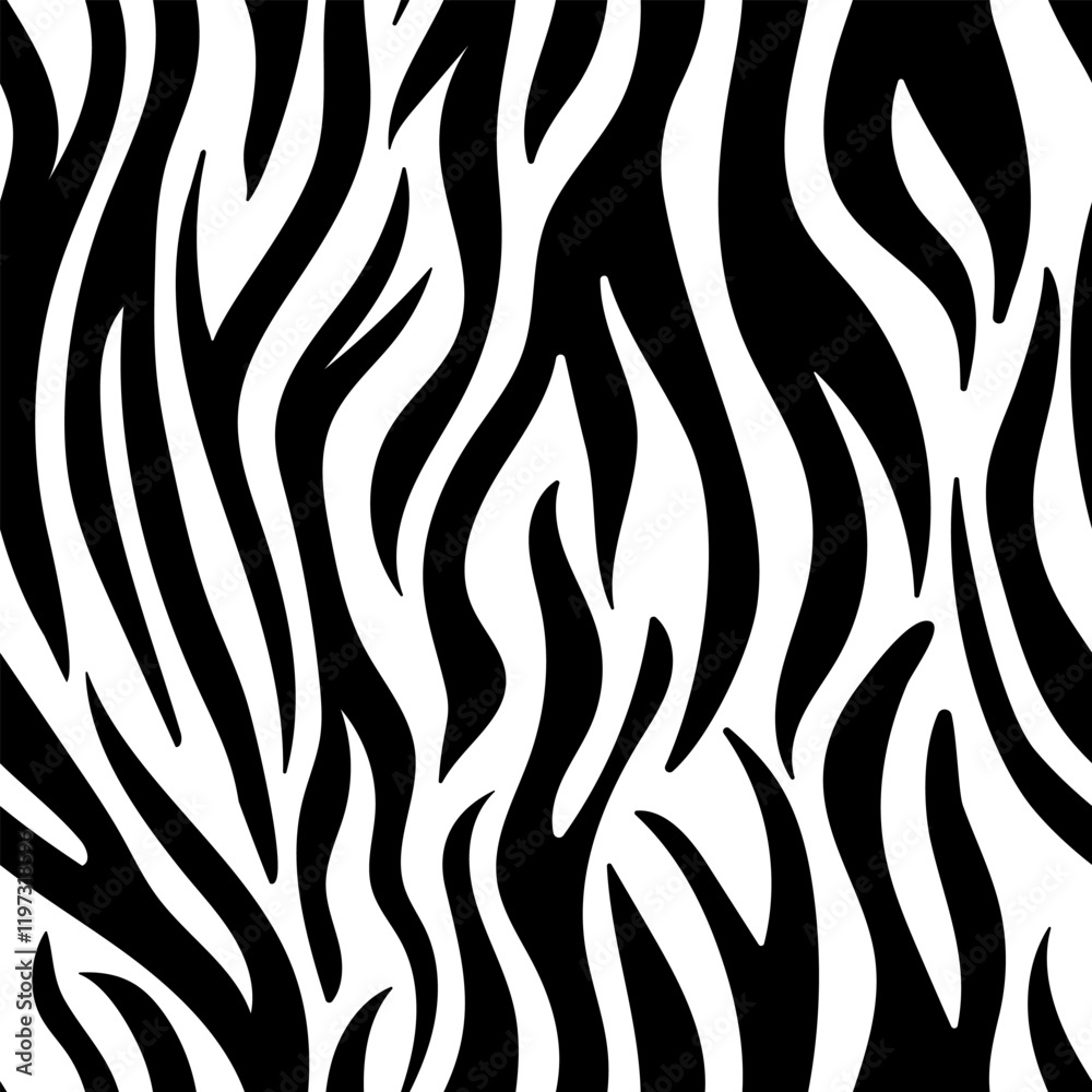 Obraz premium Monochrome Zebra Stripes Seamless Pattern