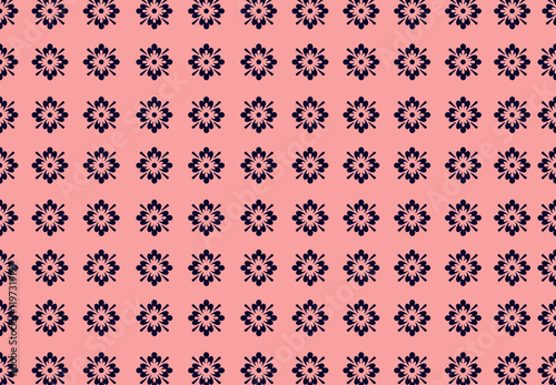 Wallpaper Mural Top view a vibrant seamless pattern blue flowers isolated pink texture background for artistic graphic design, wallpaper, illustration, light, card, business, fabric design Torontodigital.ca