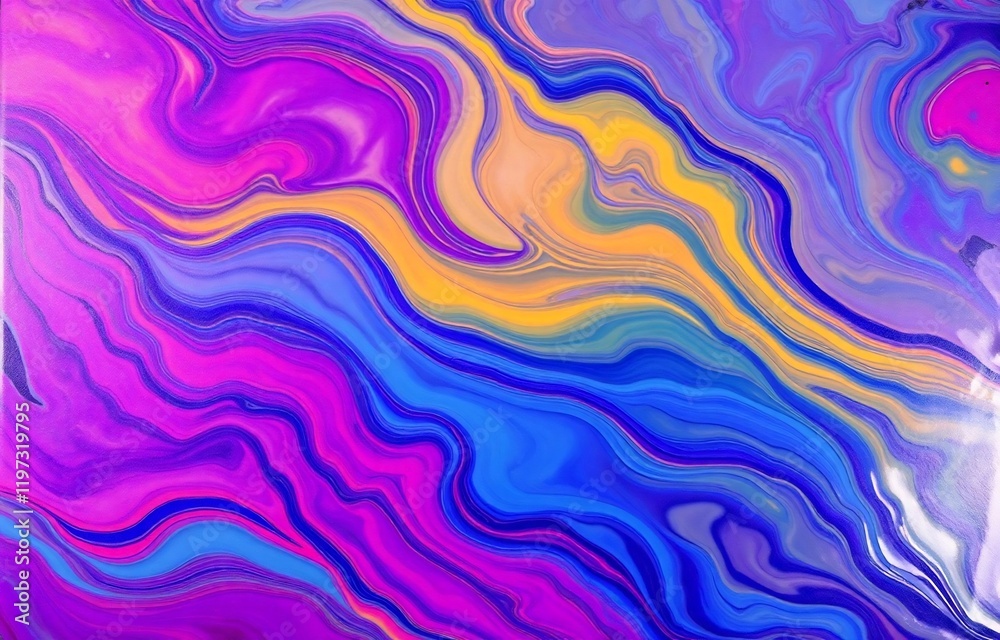 Colorful Abstract Rainbow Fluid Art with Swirling Marbled Texture and Vibrant Liquid Shapes for Creative Design Projects