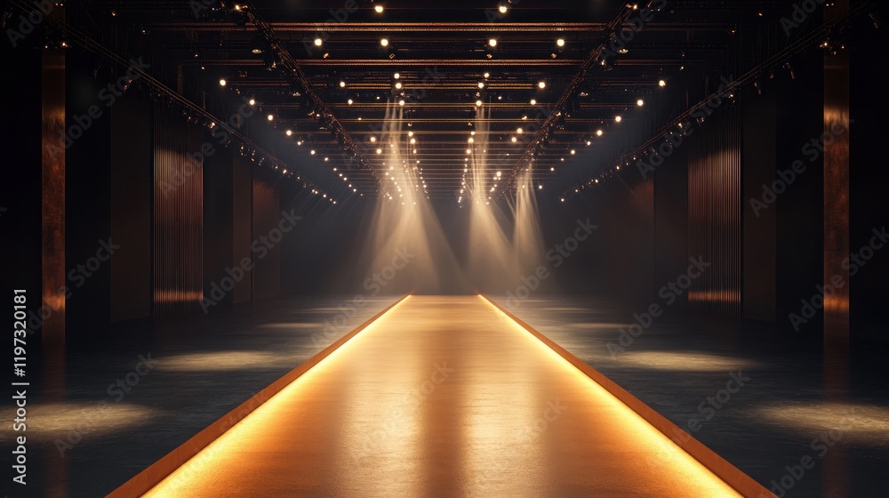Fototapeta premium Illuminated Runway: A Dramatic Architectural Design
