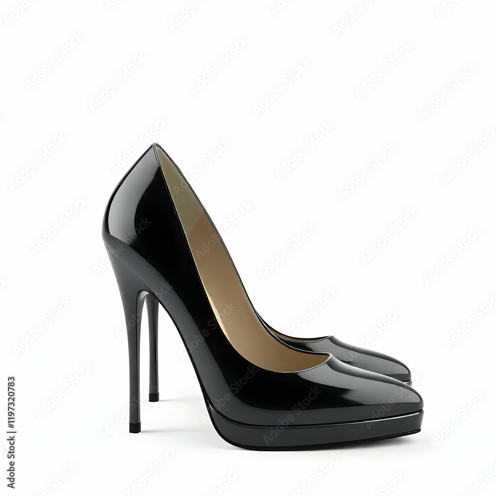 High heel shoes 3d render isolated on the blank background High heel shoes 3d render isolated on the blank background