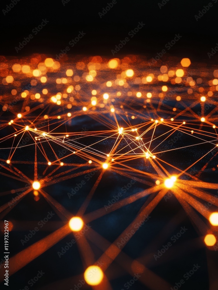 Obraz premium Worldwide communication concept with glowing countries silhouttes connected by straight lines on dark background. 3D rendering