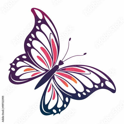 butterfly gradient logo design