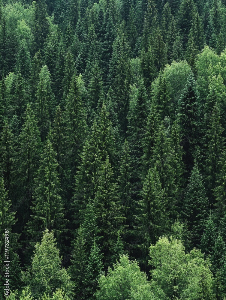 Obraz premium A tranquil green forest scene.