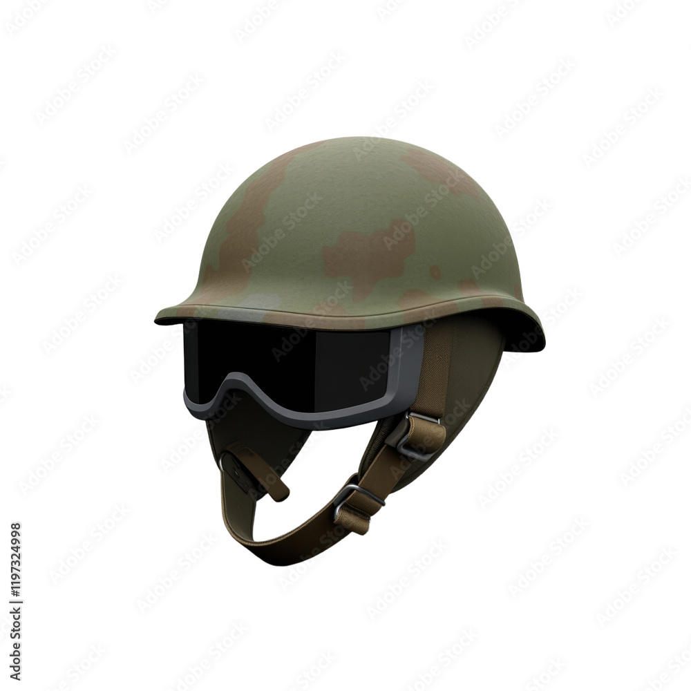 Naklejka premium camouflage military helmet with attached visor