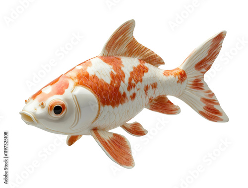 Elegant goldfish swimming in clear water high fidelity aquatic environment viewpoint isolated on transparent background png