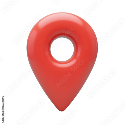 3d red location pin on aqua background photo