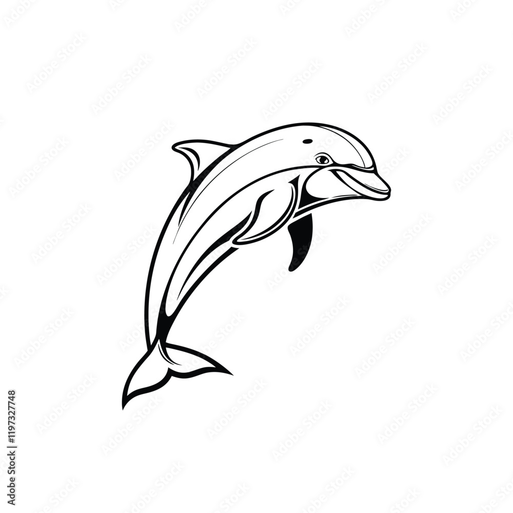 Fototapeta premium whale-icon-black--vector-silhouette-white-background