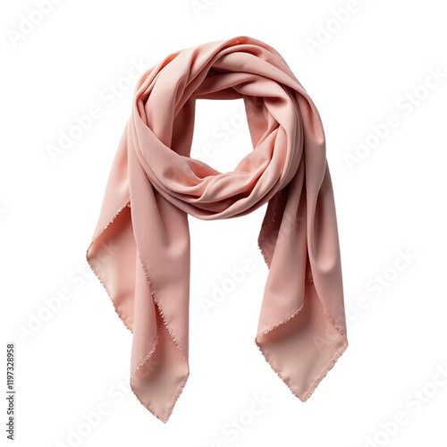 blush pink scarf with delicate frayed edges elegantly draped