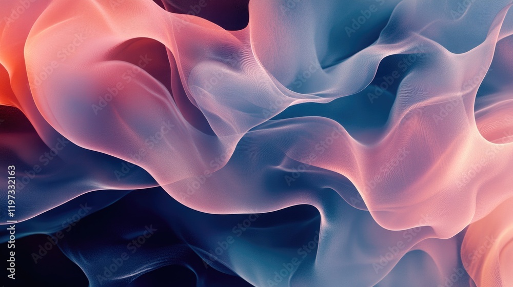 Obraz premium Vibrant digital art with flowing lines, blending into one another.