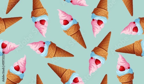 Ice cream cone pattern background design