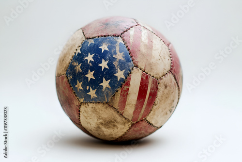 Worn Soccer Ball Isolated on White Background