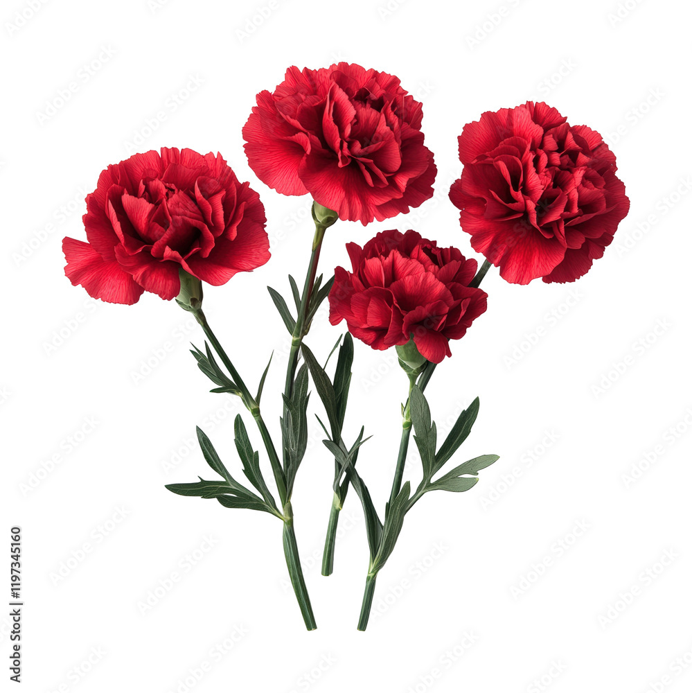 Vibrant red carnation flowers on transparent background floral arrangement studio setting high fidelity view isolated on transparent background png Vibrant red carnation flowers on transparent background floral arrangement studio setting high fidelity view isolated on transparent background png