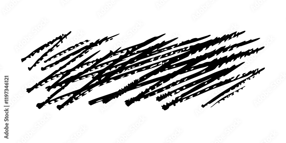 Fototapeta premium Dense hatch pattern with rough black lines