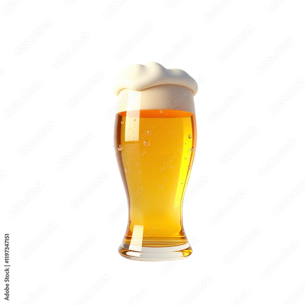 glass of light beer with creamy