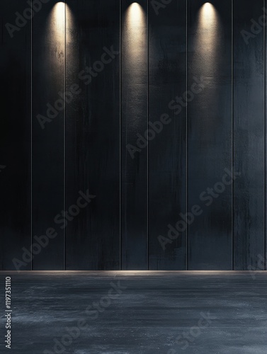 Abstract dark grey background interior. Copy space