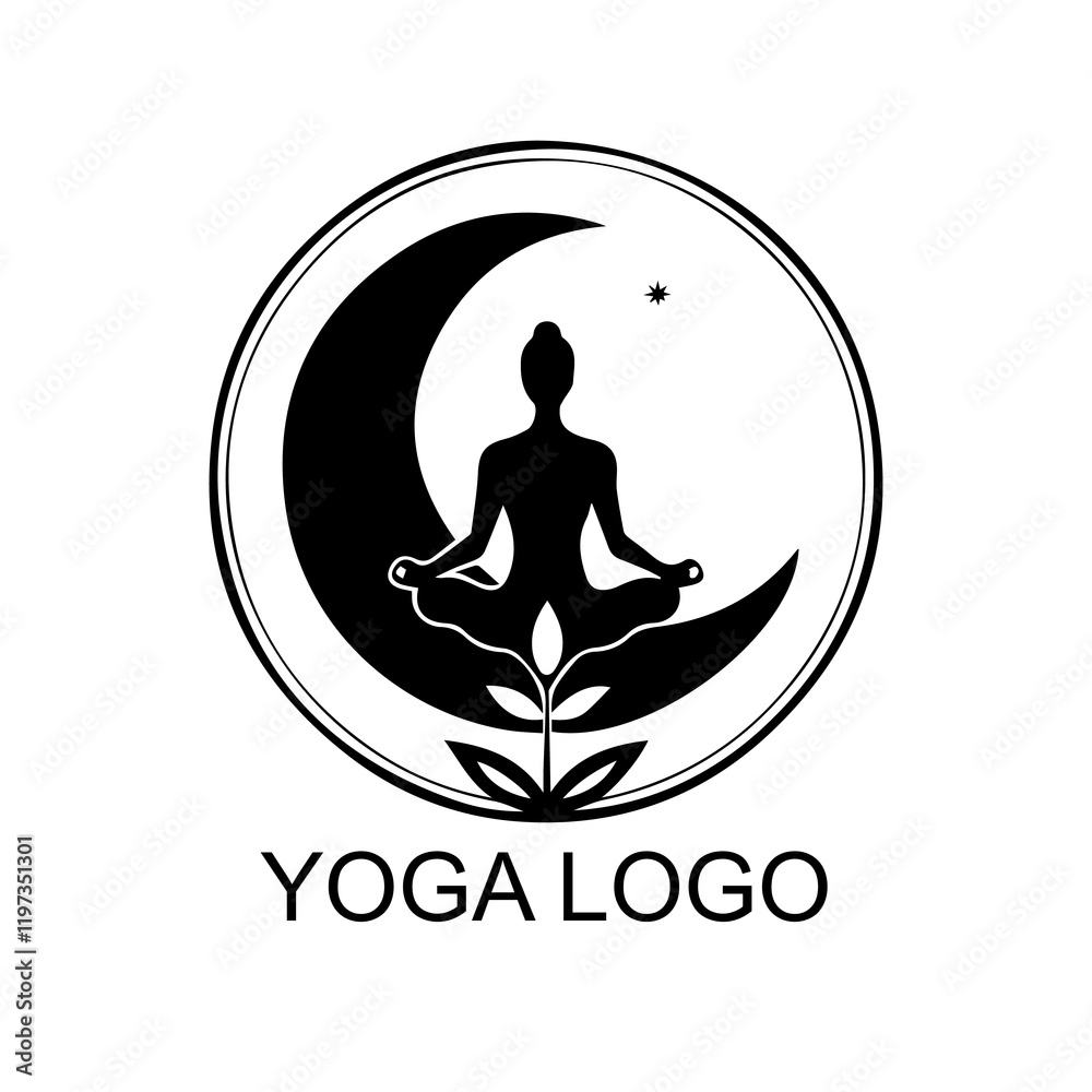 yoga logo design , vector illustration yoga logo icon with white background