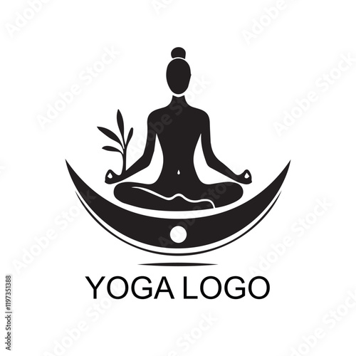 yoga logo design , vector illustration yoga logo icon with white background