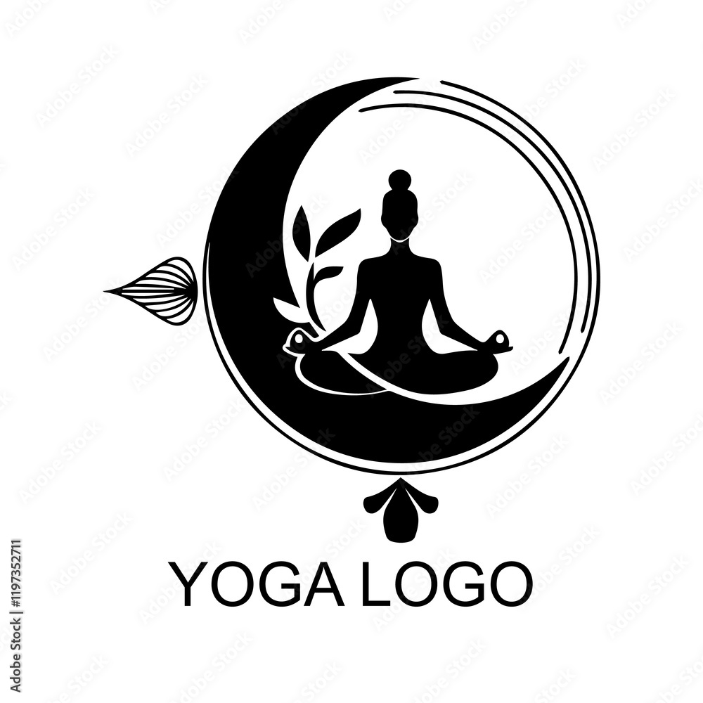 yoga logo design , vector illustration yoga logo icon with white background yoga logo design , vector illustration yoga logo icon with white background