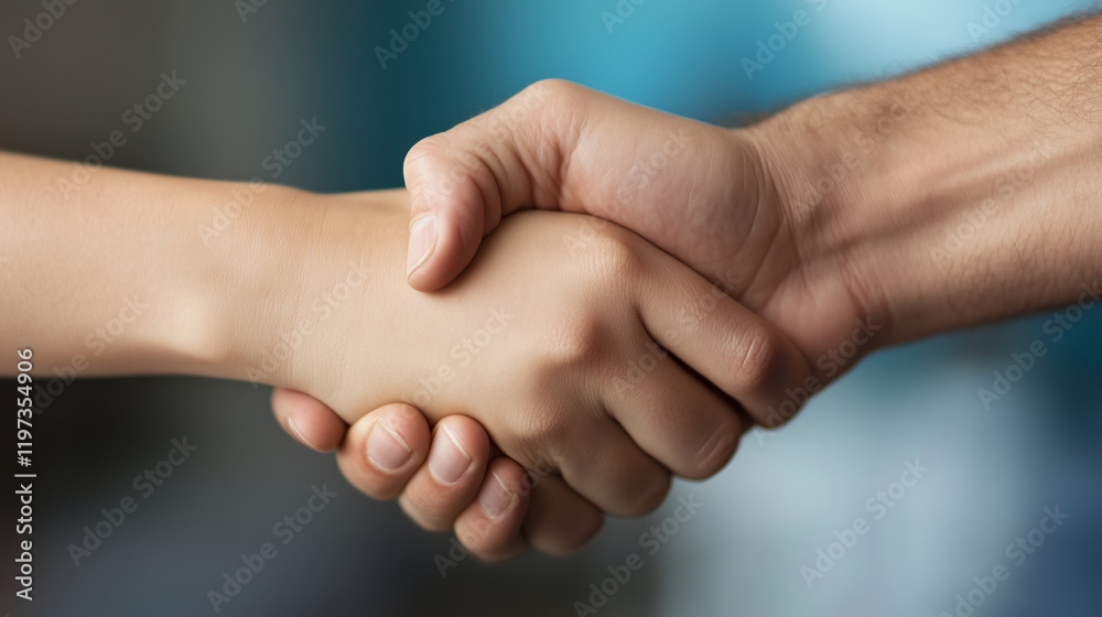 Close up of hands shaking, symbolizing trust and agreement in business Close up of hands shaking, symbolizing trust and agreement in business