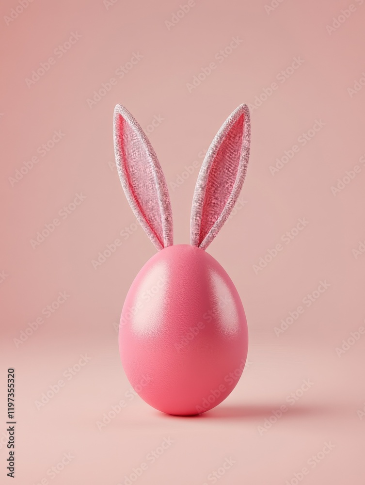 Fototapeta premium Easter egg with bunny ears Minimal concept.