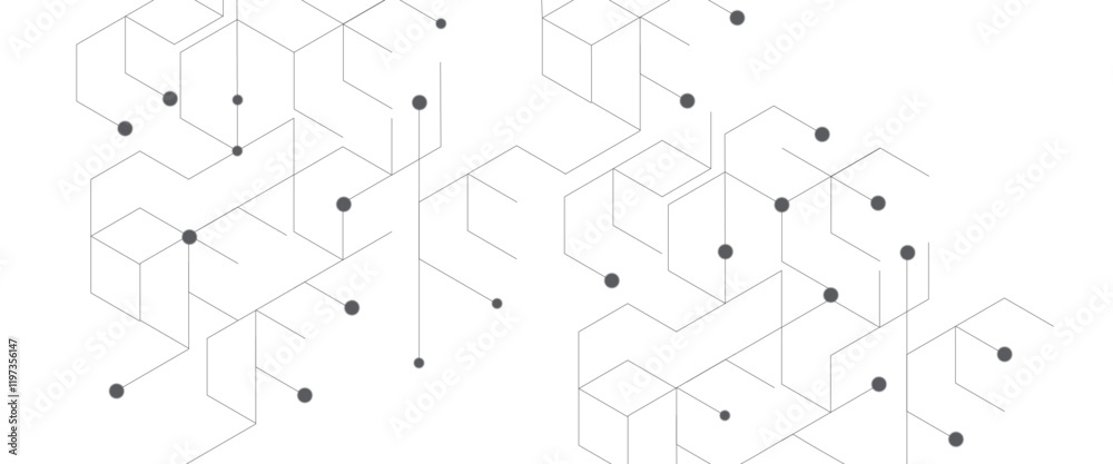 Fototapeta premium Vector abstract technology and science digital communication, high technology design line technology.