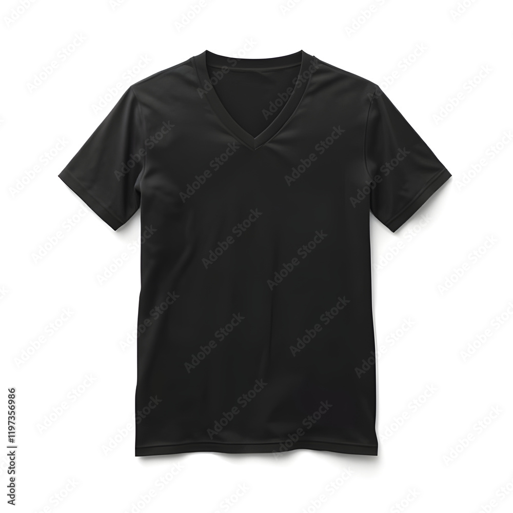 Black short sleeve t shirt on a plain white background Black short sleeve t shirt on a plain white background