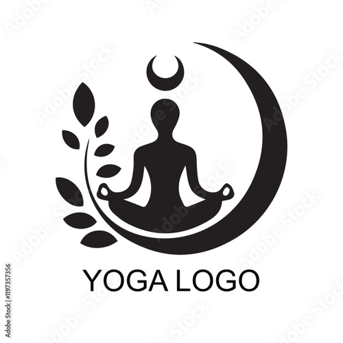 yoga minimalist line art icon logo symbol