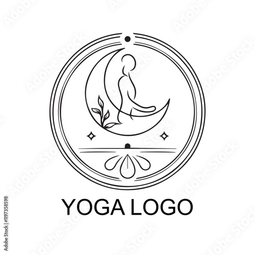 yoga minimalist line art icon logo symbol