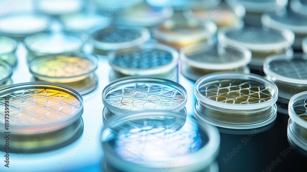 Translucent polymer discs in close-up, revealing intricate internal patterns and glossy, smooth surfaces, arranged neatly on a reflective laboratory surface under bright light. Translucent polymer discs in close-up, revealing intricate internal patterns and glossy, smooth surfaces, arranged neatly on a reflective laboratory surface under bright light.