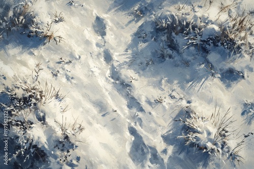 Cracked white surface revealing texture and detail during a sunny day in a se...