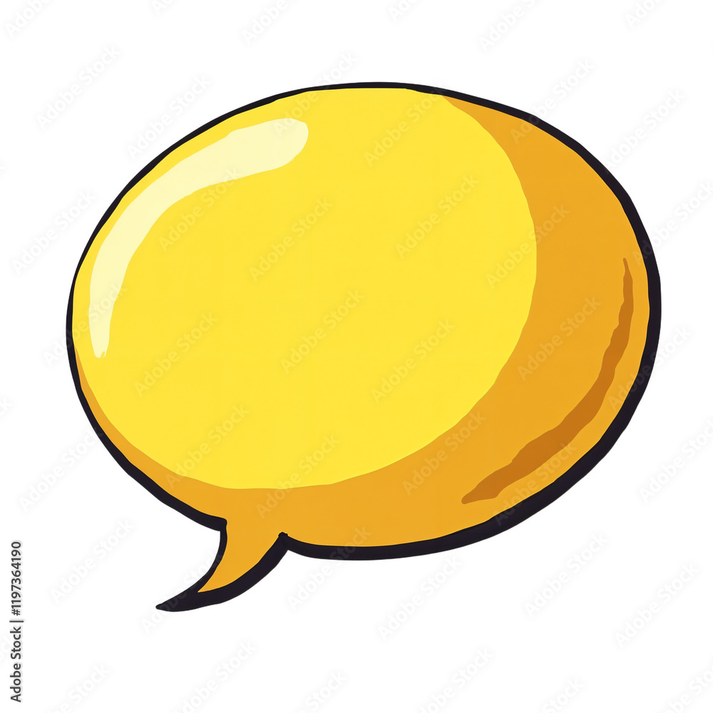 vibrant yellow cartoon speech bubble with a glossy texture vibrant yellow cartoon speech bubble with a glossy texture