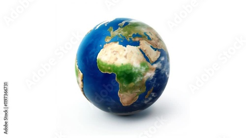 3D Sphere of earth showcasing isolated on white background
