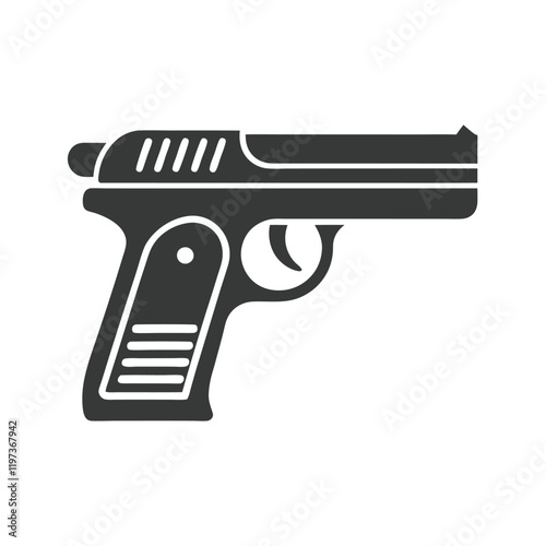 Minimalist Pistol Silhouette Vector Design. photo