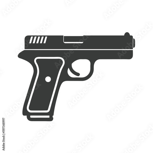 Minimalist Pistol Silhouette Vector Design.