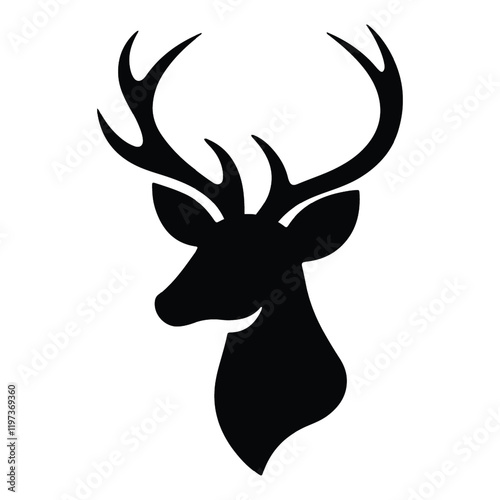 deer especially rudolph on white background silhouette vector