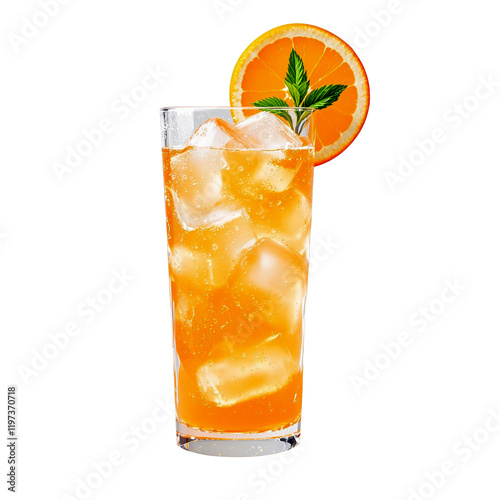 glass of cola with ice and lemon