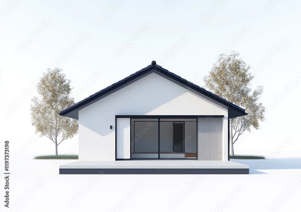 Modern Minimalist House Design: Architectural Rendering of a Contemporary Home with Clean Lines and Neutral Palette Modern Minimalist House Design: Architectural Rendering of a Contemporary Home with Clean Lines and Neutral Palette
