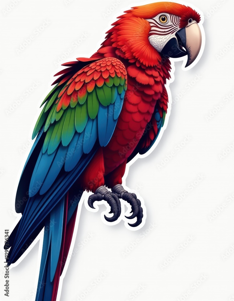 Fototapeta premium Scarlet Macaw Parrot Illustration