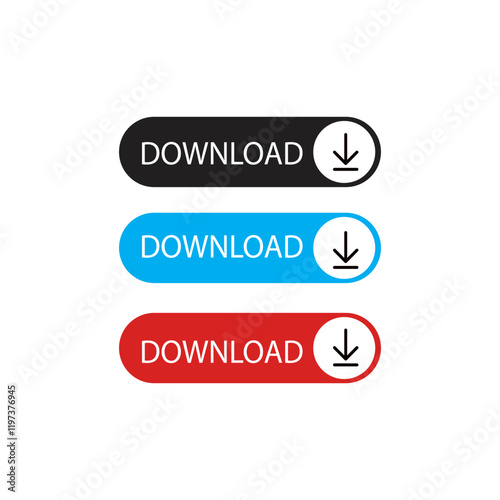 Download button vector icon, install symbol, simple flat vector illustration for website or mobile app