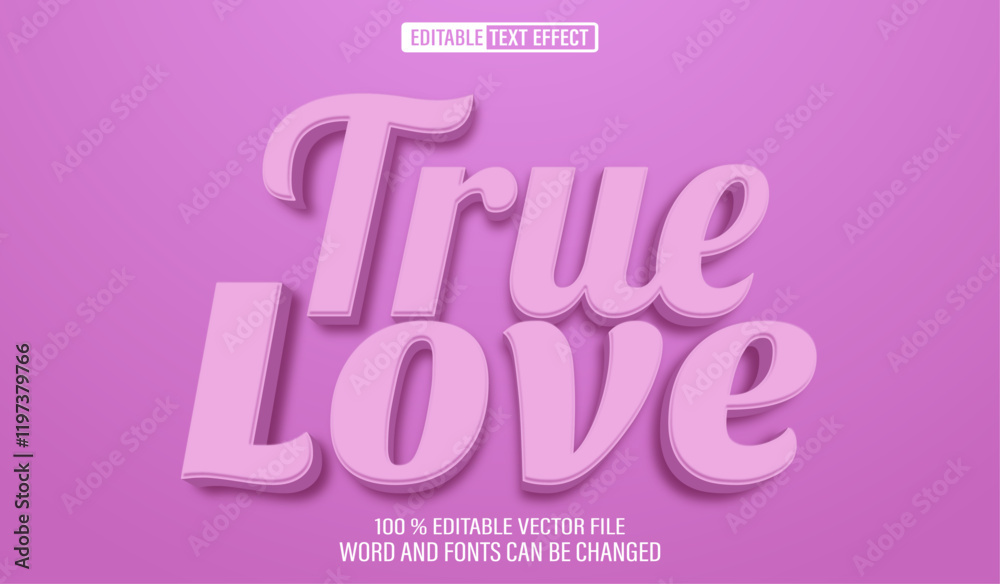 Editable 3d text style effect - True Love Pink Soft text effect Template Editable 3d text style effect - True Love Pink Soft text effect Template