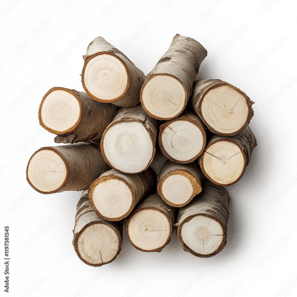 firewood on a white background firewood on a white background